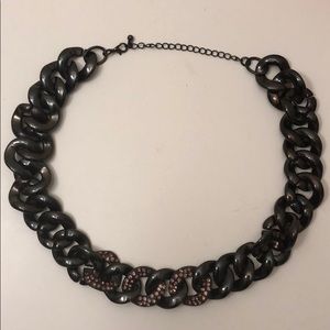 BaubleBar gunmetal chain necklace w/ purple accent